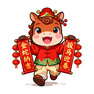 卡通马春节喜庆设计素材1