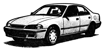 复古汽车黑白插画设计素材4