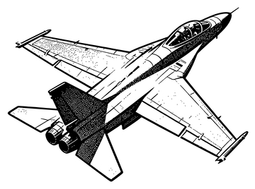 线描飞机航空器材设计图