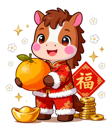 卡通马春节喜庆设计素材5