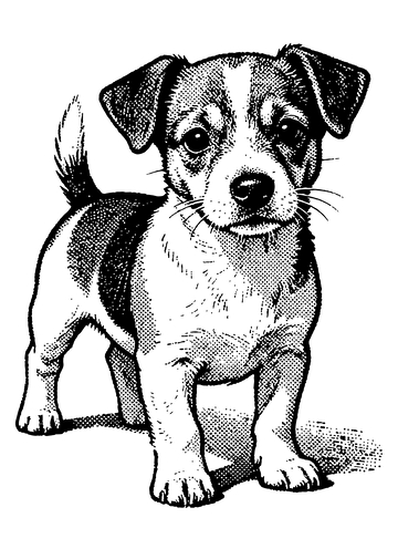 卡通狗狗插画线稿