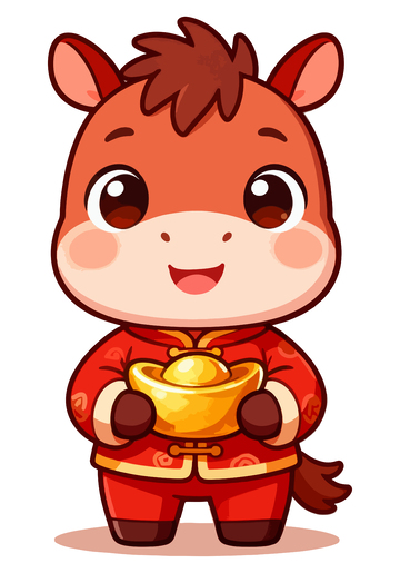 卡通马春节喜庆设计素材4