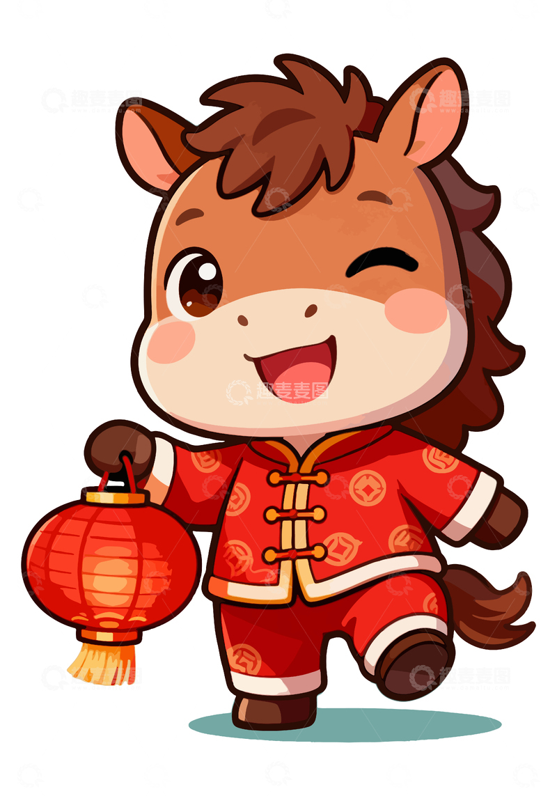 源文件下载【趣麦麦图】-卡通马春节喜庆设计素材9