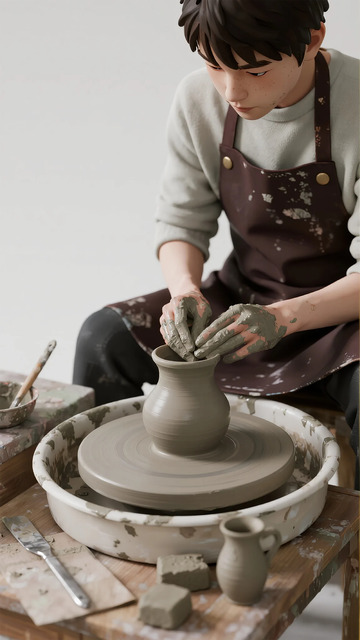 陶艺工作室创作场景