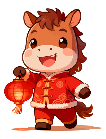 卡通马春节喜庆设计素材8