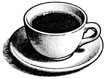 黑白风格咖啡杯插图