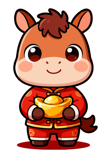 卡通马春节喜庆设计素材7