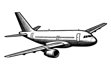 黑白飞机简笔画素材