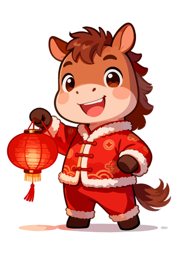 卡通马春节喜庆设计素材6