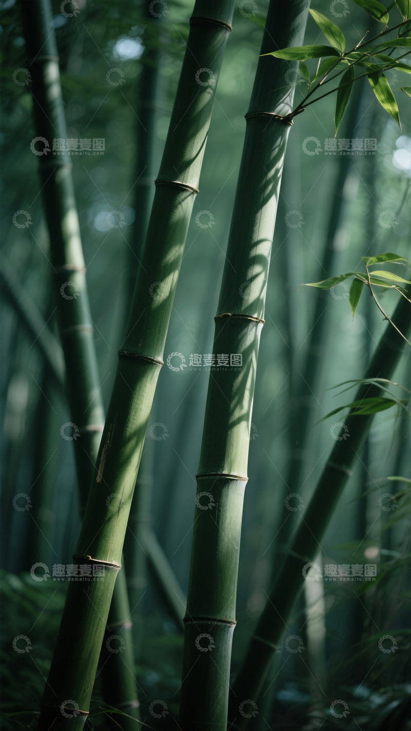 高清大图下载【趣麦麦图】森林绿色翠竹自然