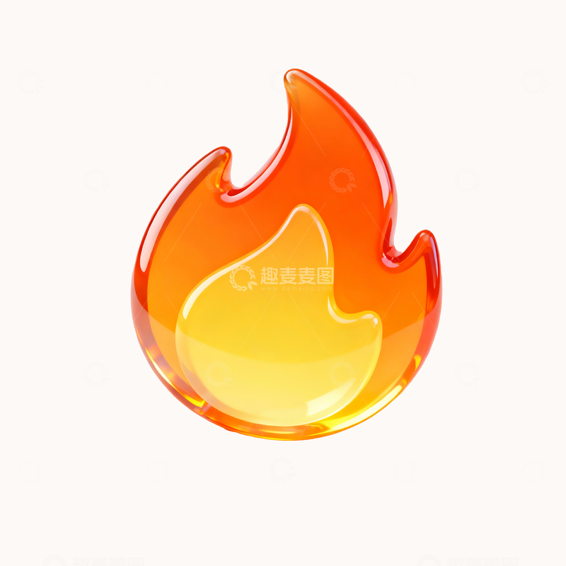 源文件下载【趣麦麦图】立体火苗图标4