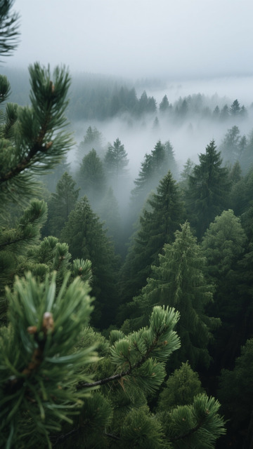 山脉云雾森林背景