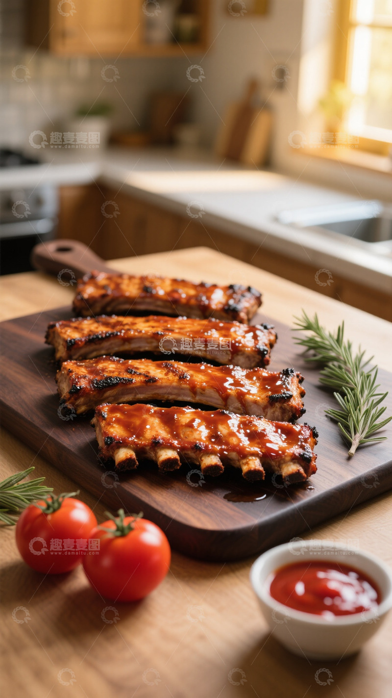 高清大图下载【趣麦麦图】烤肉肉排美食背景