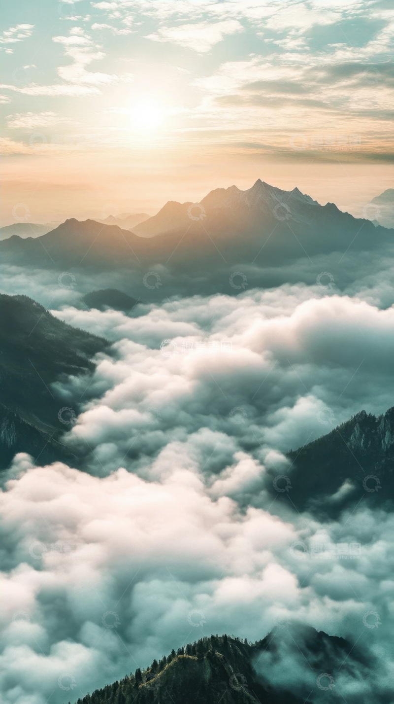 高清大图下载【趣麦麦图】云海云层远山美景