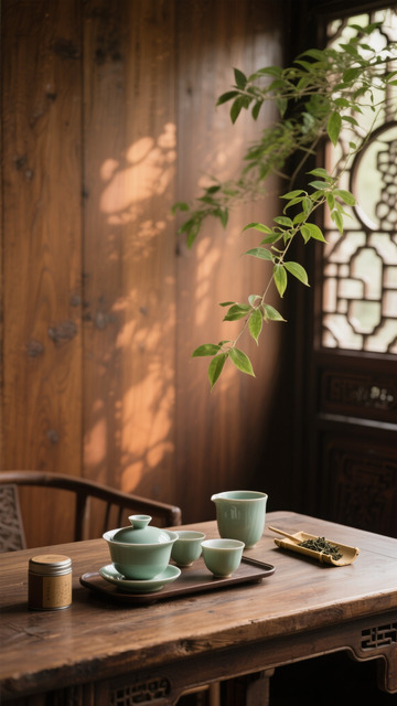 喝茶茶桌茶饮背景