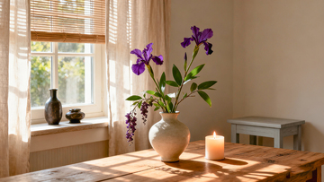 温馨家居花瓶插花布置