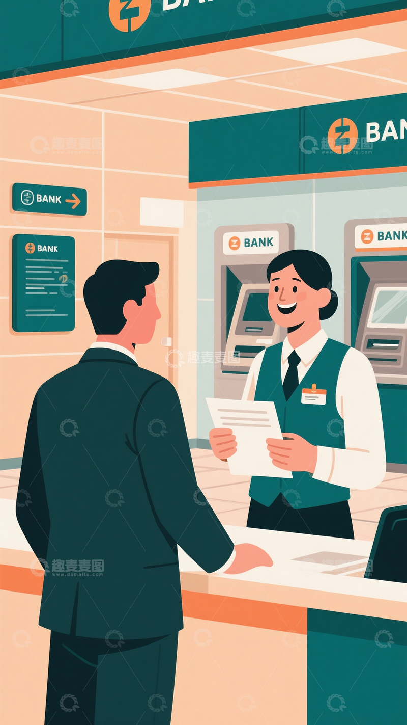 源文件下载【趣麦麦图】银行内问询场景3