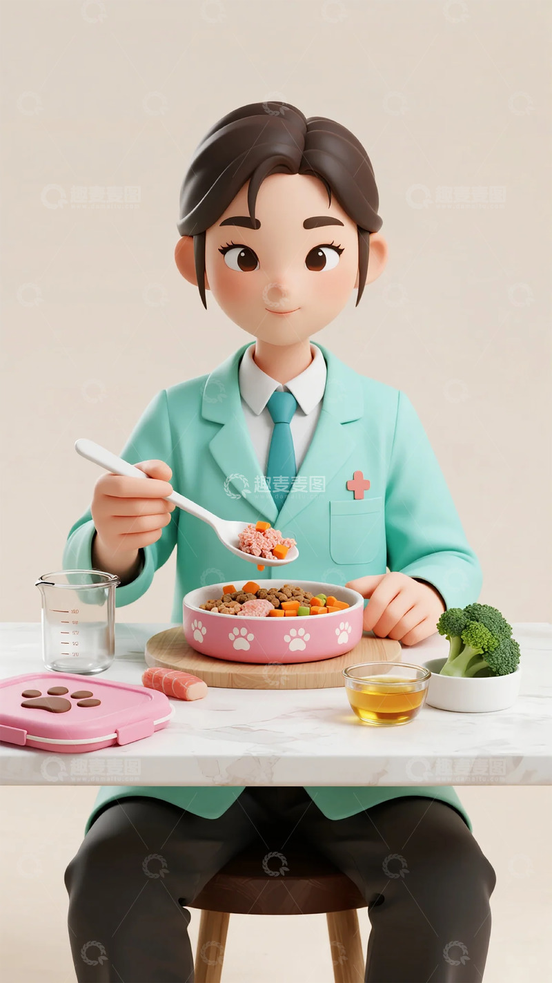 高清大图下载【趣麦麦图】卡通人物用餐场景设计素材