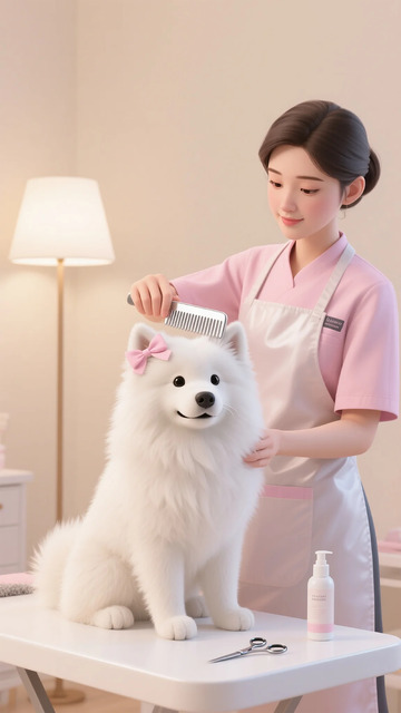 萌宠护理粉色系美容场景