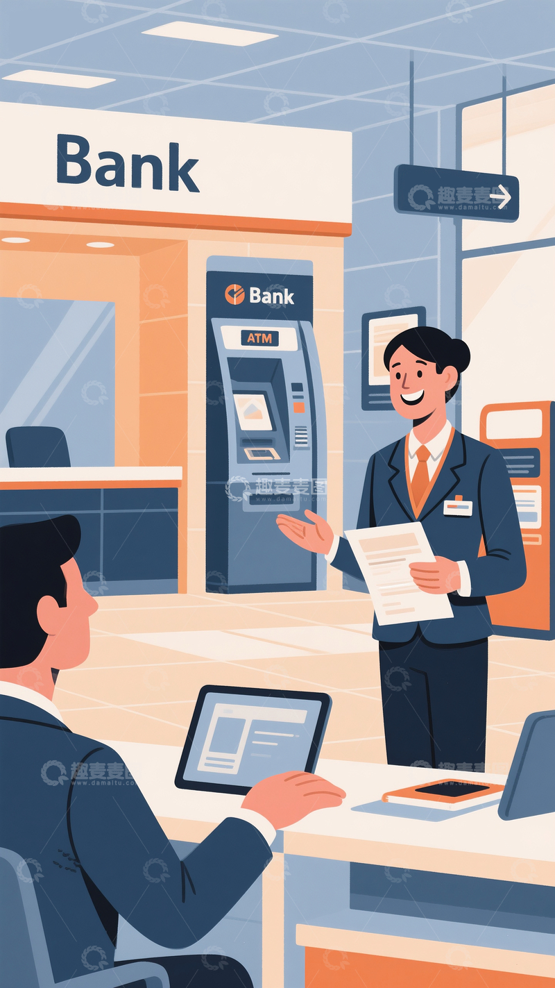 源文件下载【趣麦麦图】银行内问询场景4