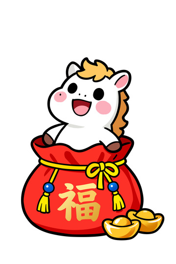 春节卡通吉祥生肖马