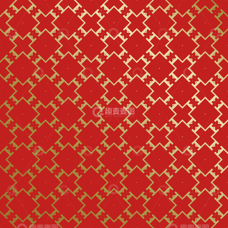 源文件下载【趣麦麦图】红金中式喜庆花纹背景7