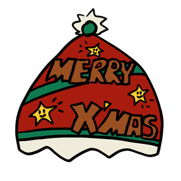 卡通圣诞帽节日装饰矢量图