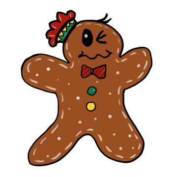 可爱姜饼人卡通形象插画