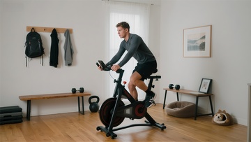 室内健身动感单车锻炼场景