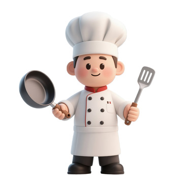 卡通厨师烹饪工具矢量素材