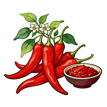 国潮插画风格辣椒