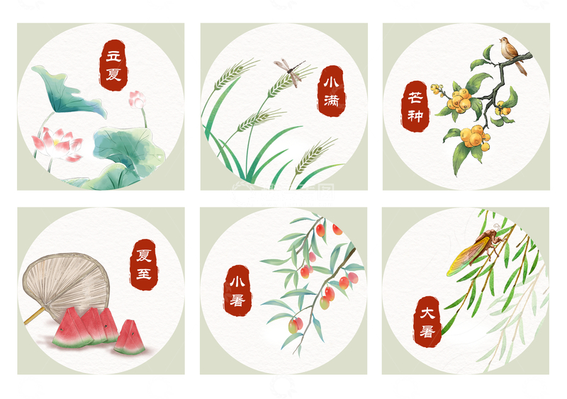源文件下载【趣麦麦图】二十四节气-夏