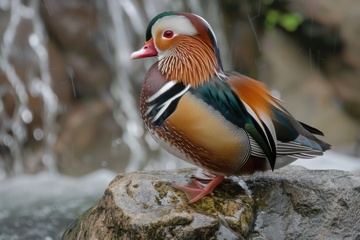 鸳鸯鸟特写摄影