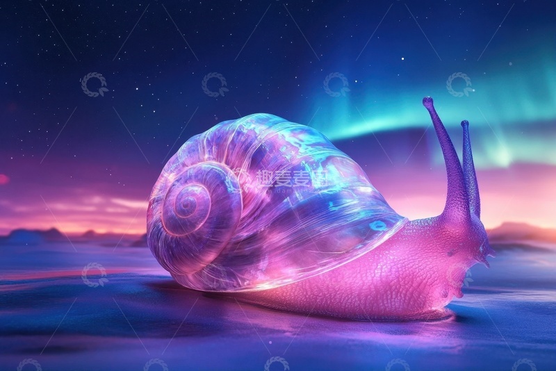 高清大图下载【趣麦麦图】一只炫彩蜗牛