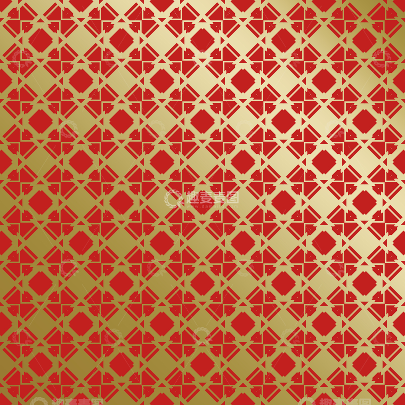 源文件下载【趣麦麦图】红金中式喜庆花纹背景33