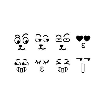 卡通表情简笔画素材