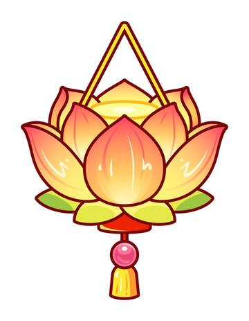 喜庆花灯矢量插画