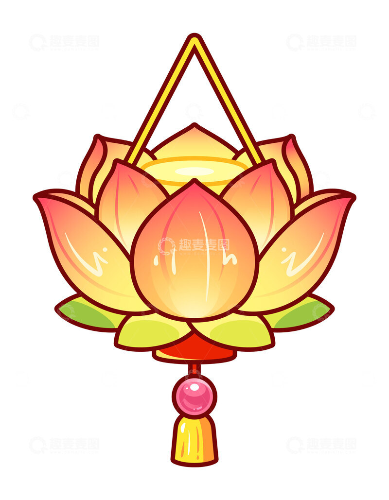 源文件下载【趣麦麦图】喜庆花灯矢量插画