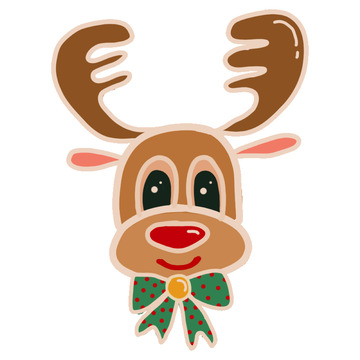 卡通麋鹿头像图