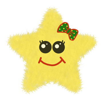 卡通星星笑脸毛绒玩具