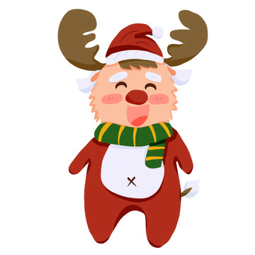 可爱卡通麋鹿圣诞节表情包素材