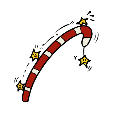 卡通风格圣诞拐杖糖矢图