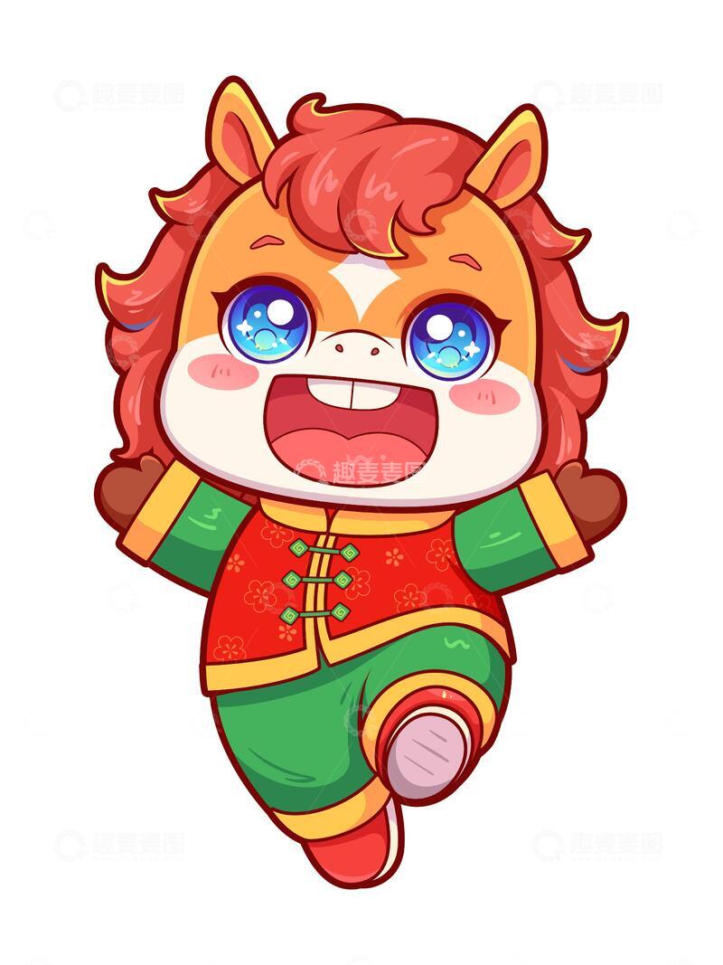 源文件下载【趣麦麦图】马年矢量插画