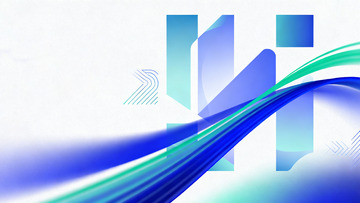 蓝绿抽象波纹设计图案