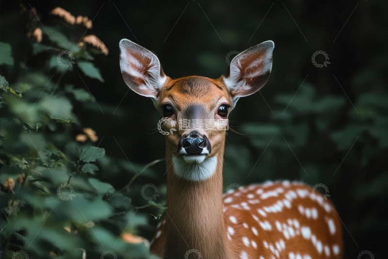 丛林里的一只梅花鹿