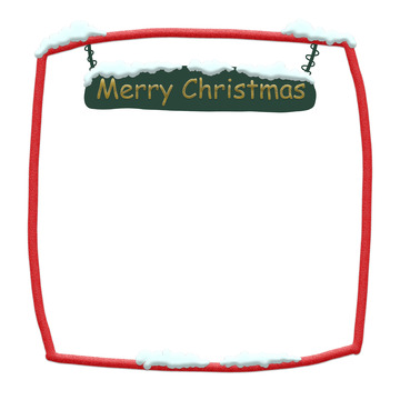 圣诞红框架雪装饰