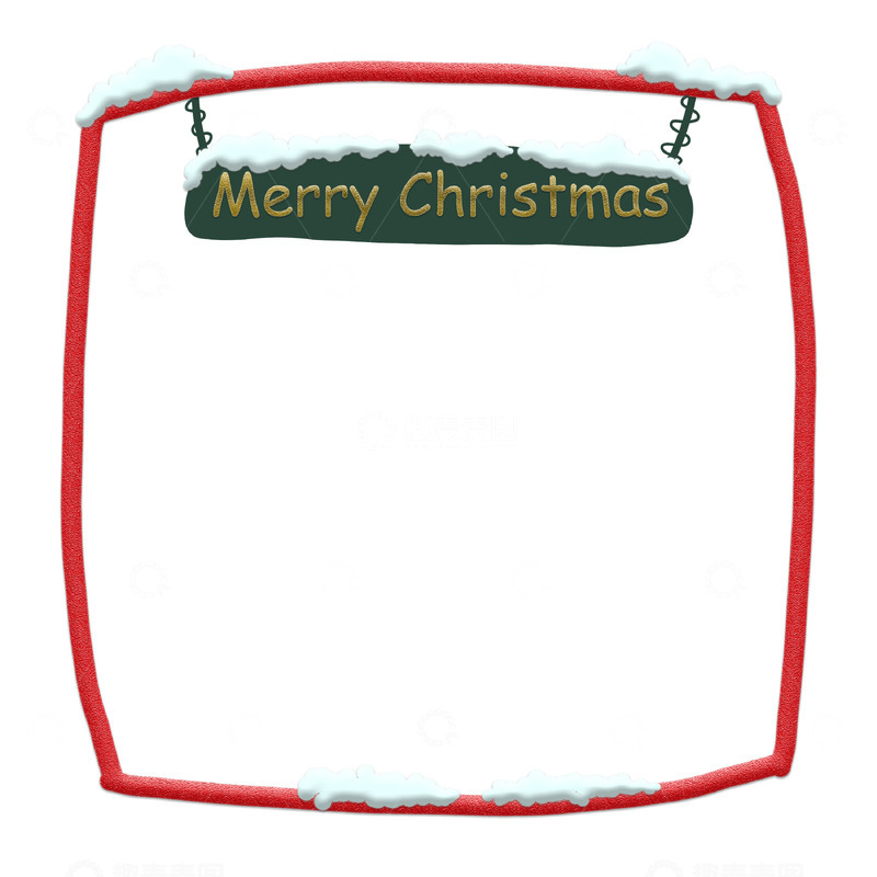 高清大图下载【趣麦麦图】圣诞红框架雪装饰