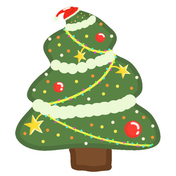卡通风圣诞树装饰图案