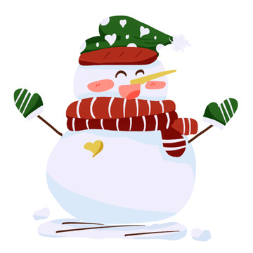 卡通可爱雪人插画