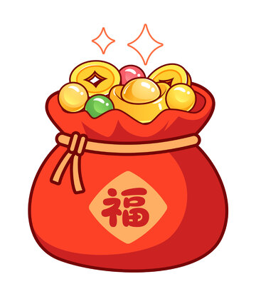 喜庆福袋矢量插画